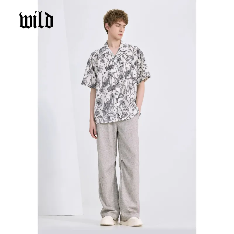 WILD LEADER Shirts Men Platinum White Floral[CW5158594]-4