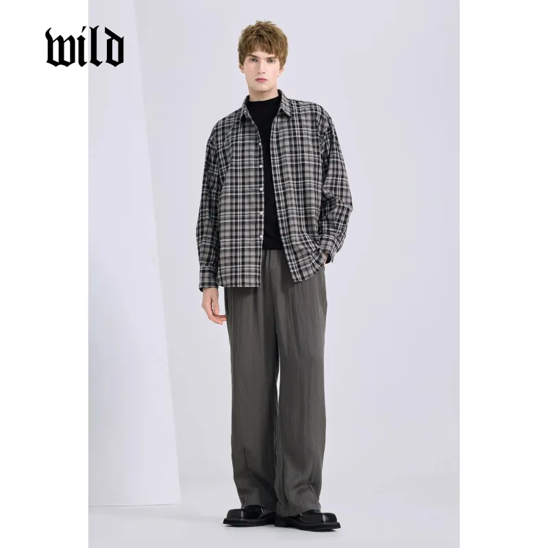 WILD LEADER Shirts Men Night Plaid[CW5158597]-4