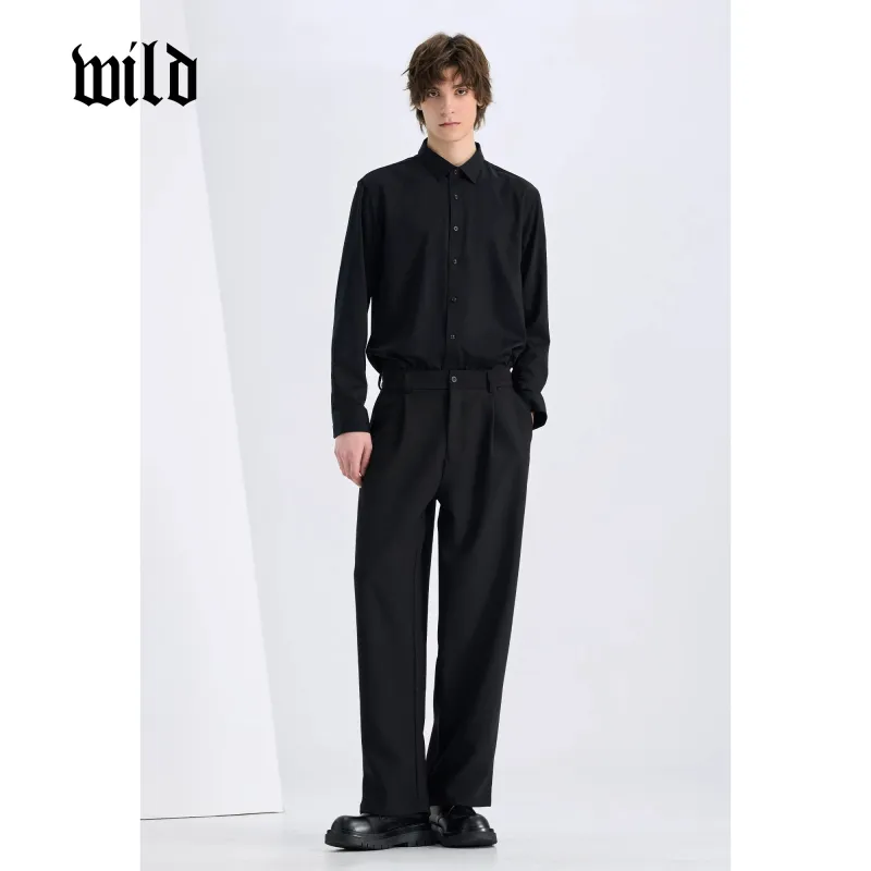 WILD LEADER Suit Trousers Men Lian Shadow Black[XXKW5138W61H]-3