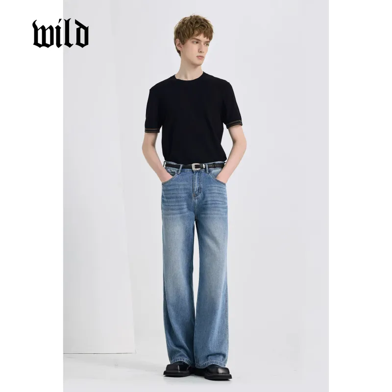 WILD LEADER Jeans Men's Washed Blue[NKW5138W60XXK]-2