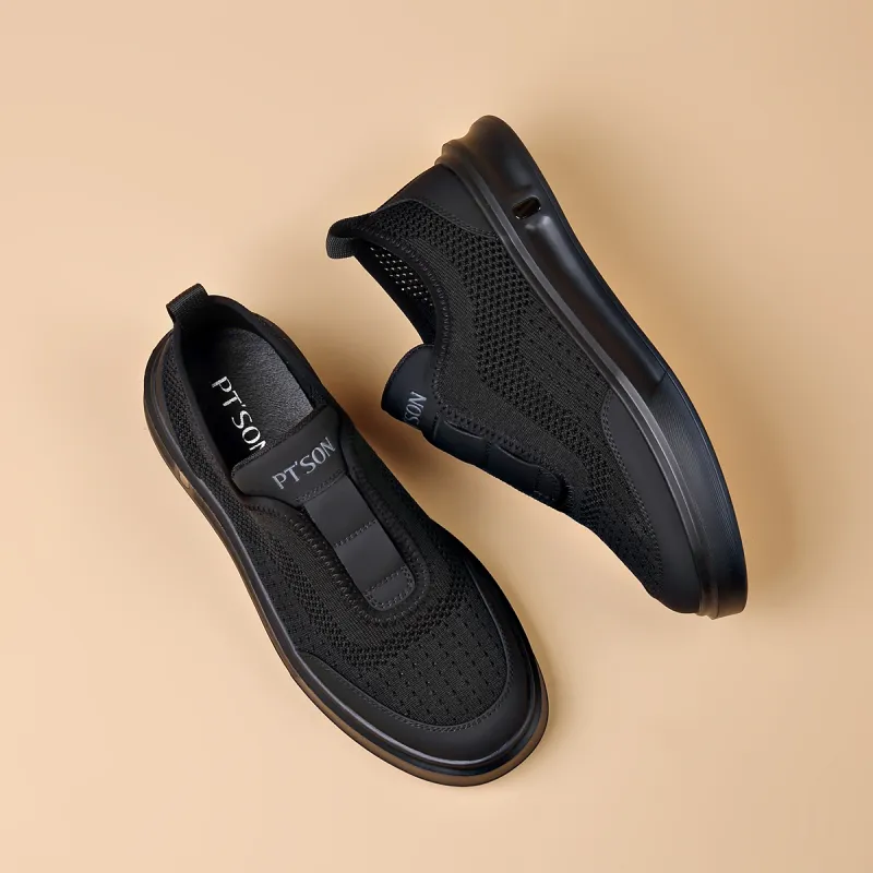 PT'SON Low Top Casual Shoes Men's Black-5