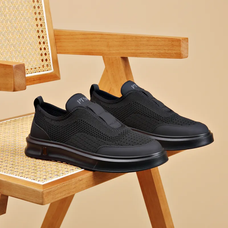 PT'SON Low Top Casual Shoes Men's Black-4