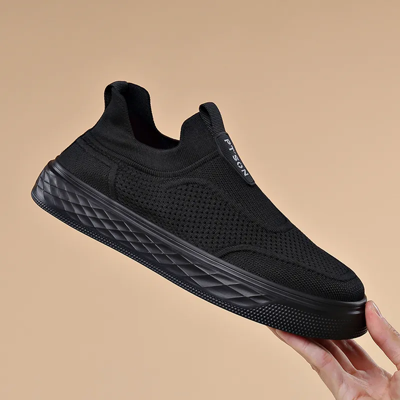 PT'SON Low Top Skateboard Shoes Men's Black-3