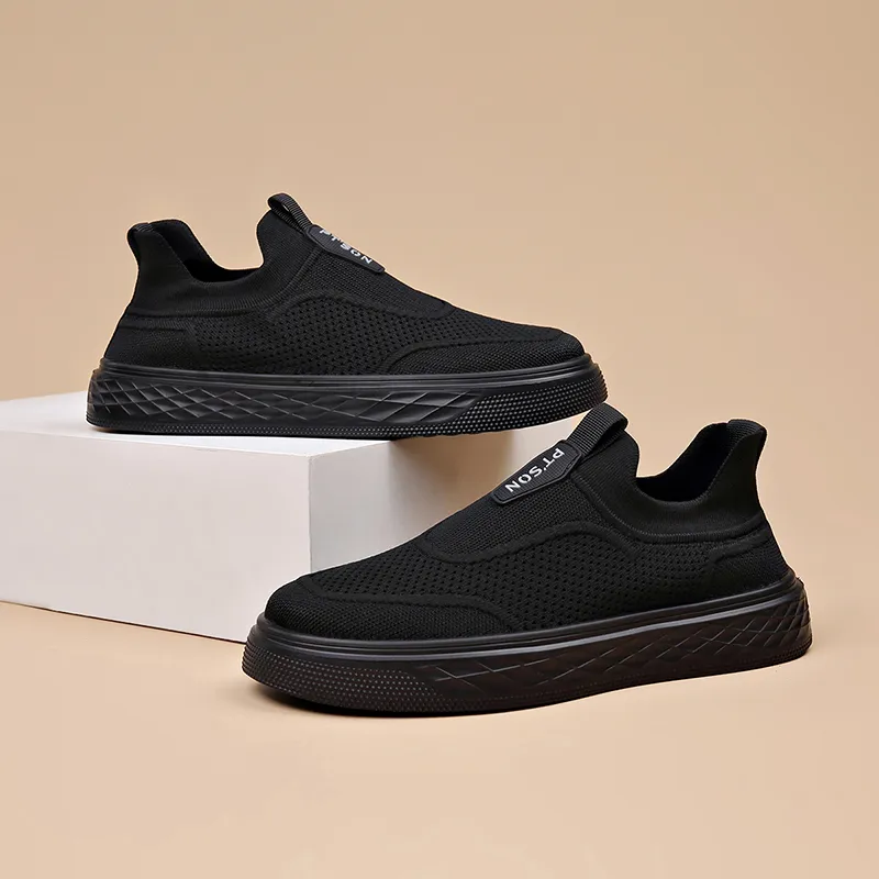 PT'SON Low Top Skateboard Shoes Men's Black-5