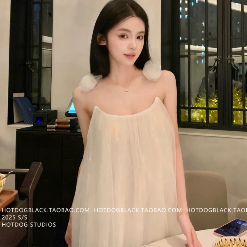 Dior Beauty Slip Dresses Women's White-7
