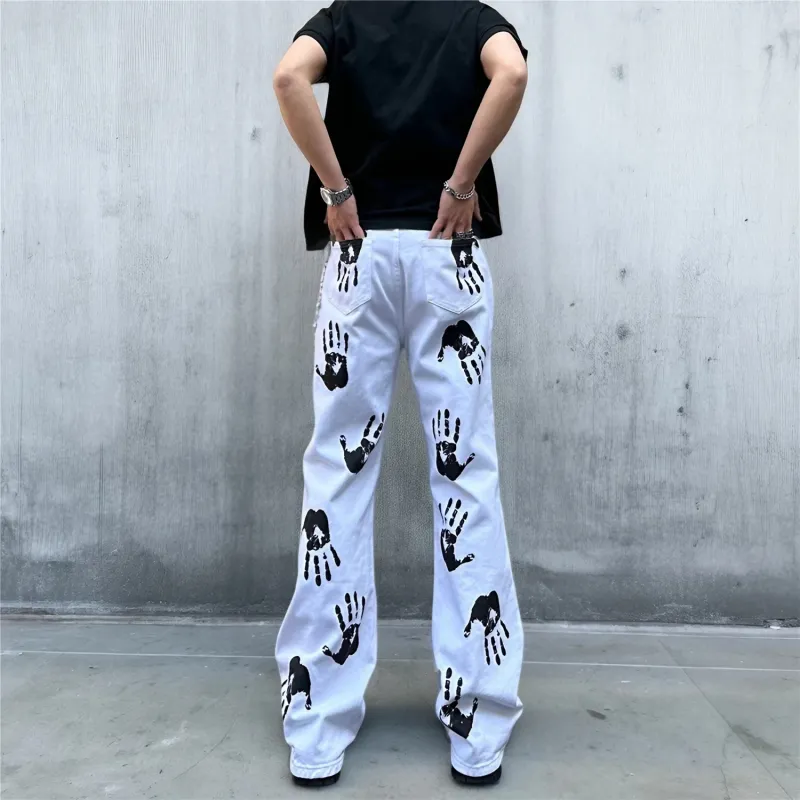 DABAISHA Jeans Unisex White-4