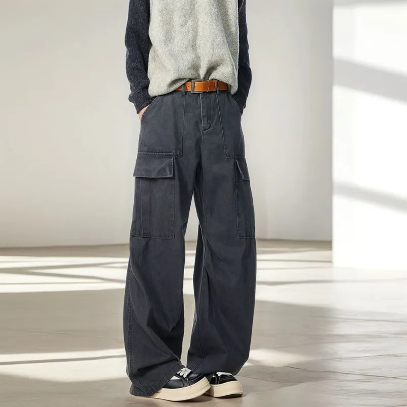 DABAISHA Cargo Pants Unisex Gray-3