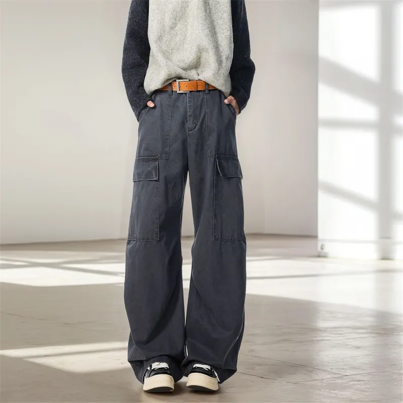 DABAISHA Cargo Pants Unisex Gray-2