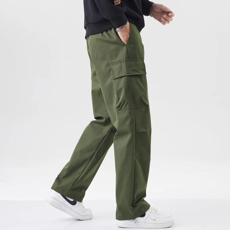 EPTISON Casual Pants Unisex Army Green-4