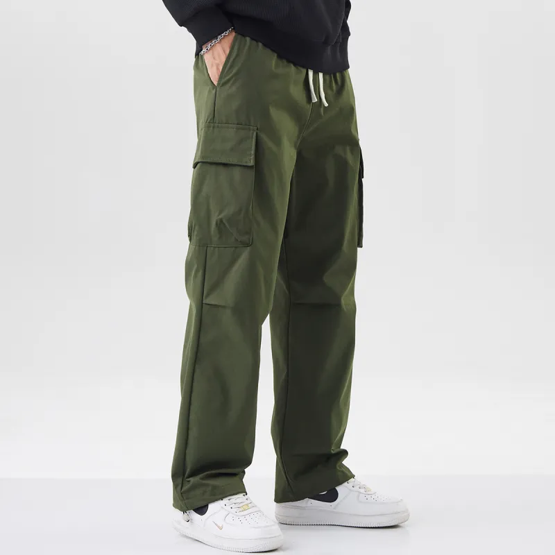 EPTISON Casual Pants Unisex Army Green-3
