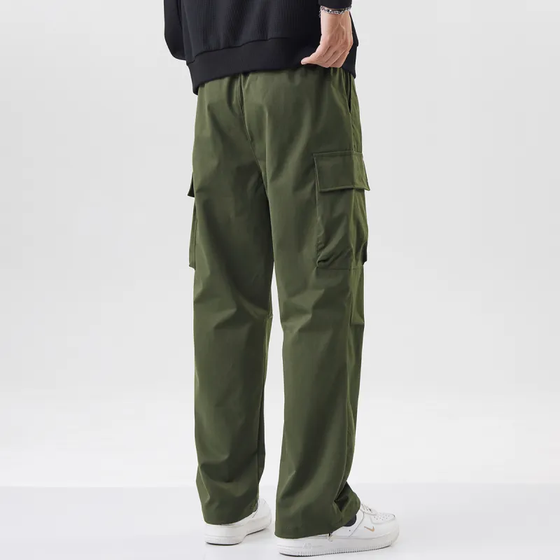 EPTISON Casual Pants Unisex Army Green-5