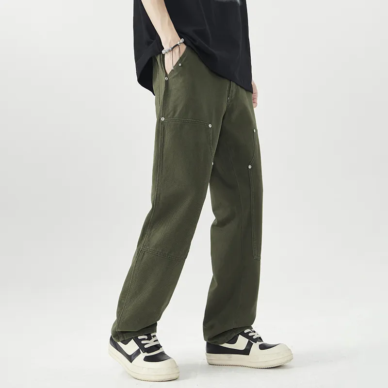 EPTISON Casual Pants Unisex Army Green-3