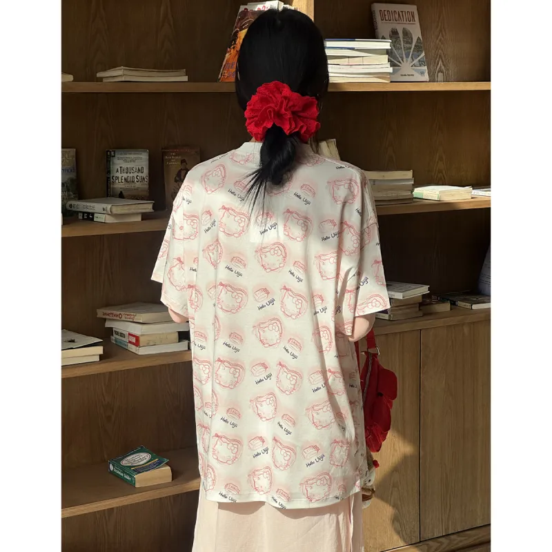 YOUJI T Shirts Women's Pink On A White Background-4