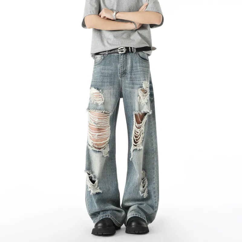 GELANYIFU GL Jeans Unisex Blue With Keychain Leather Label Charm-2