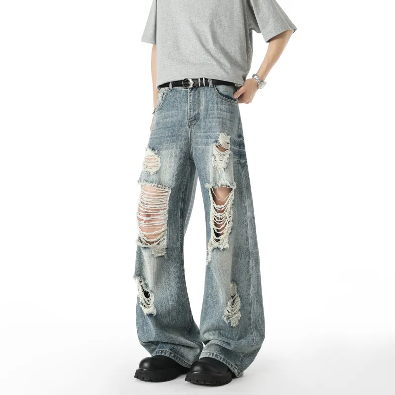 GELANYIFU GL Jeans Unisex Blue With Keychain Leather Label Charm-3