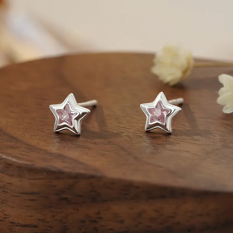 UABA 999 Fine Silver Stud Earrings Women's-1