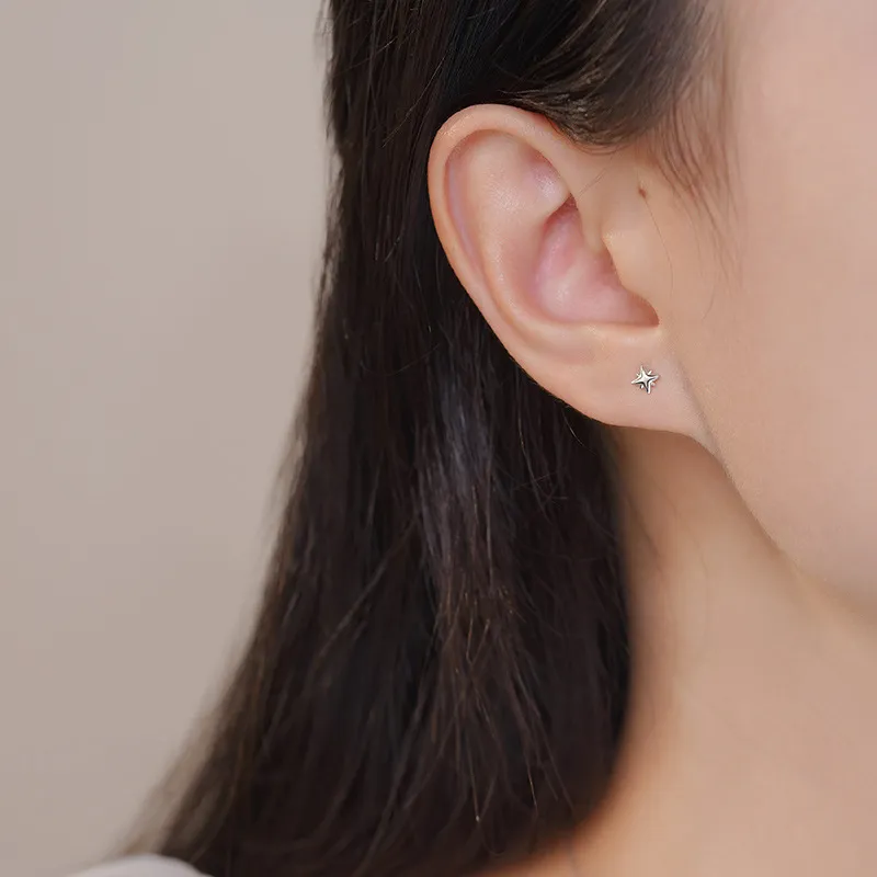 UABA 999 Fine Silver Stud Earrings Women's-3