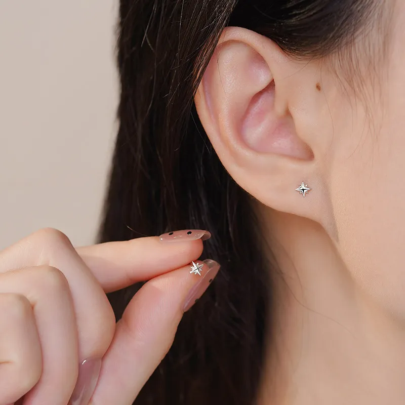 UABA 999 Fine Silver Stud Earrings Women's-4