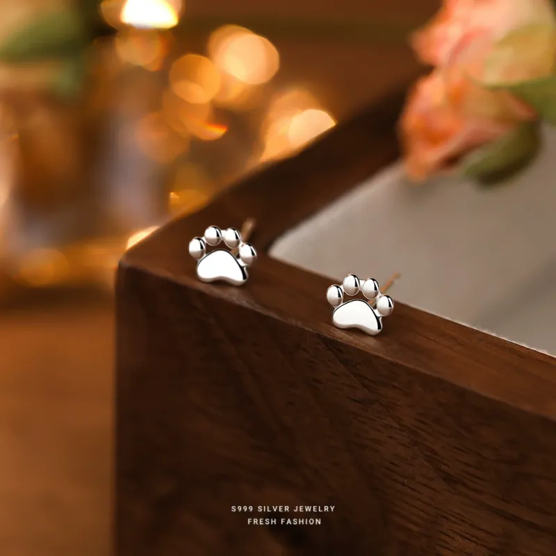 UABA 999 Fine Silver Stud Earrings Women's-1
