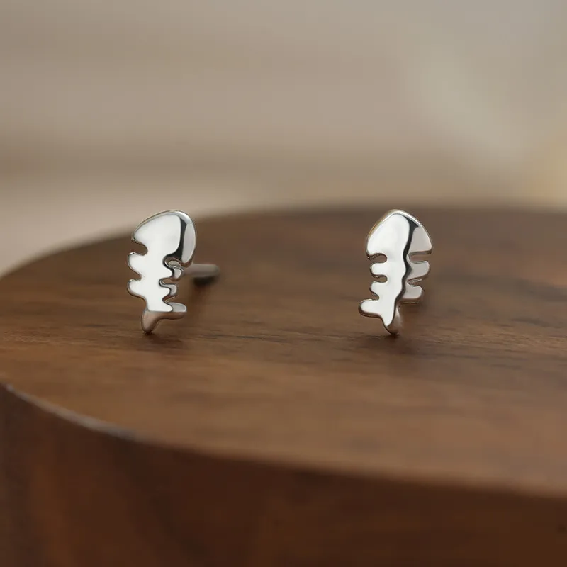 UABA 999 Fine Silver Stud Earrings Women's-1