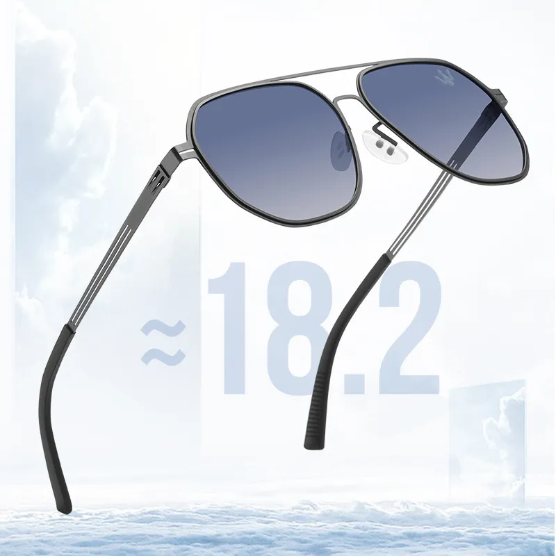 Maserati Stainless Steel Aviator Sunglasses Unisex-3