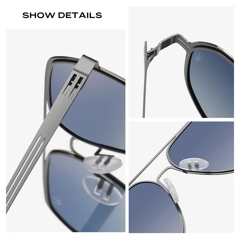 Maserati Stainless Steel Aviator Sunglasses Unisex-1