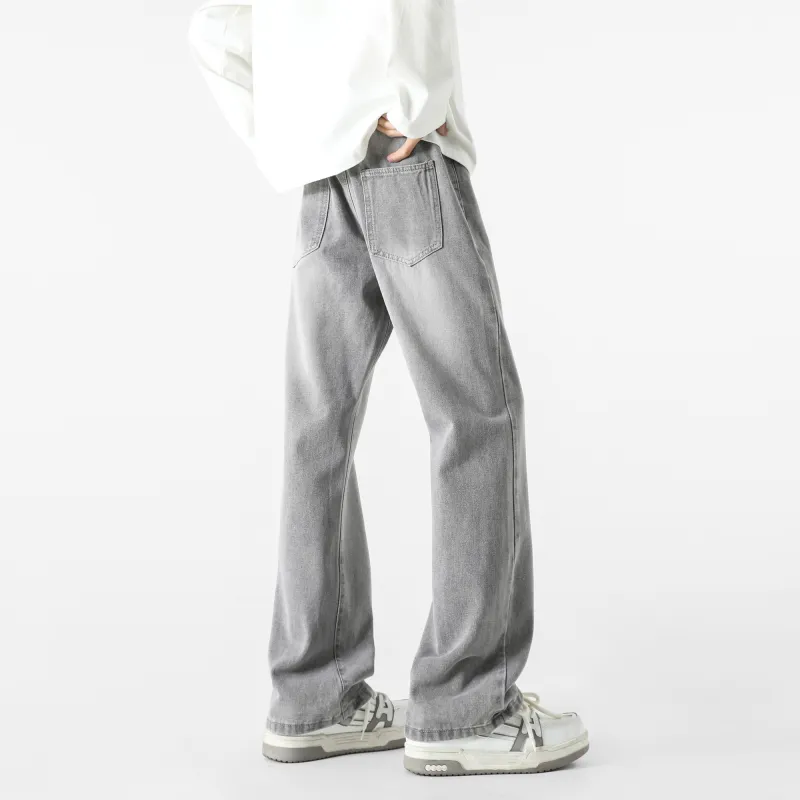 HUANQIU Jeans Unisex Black Gray-17