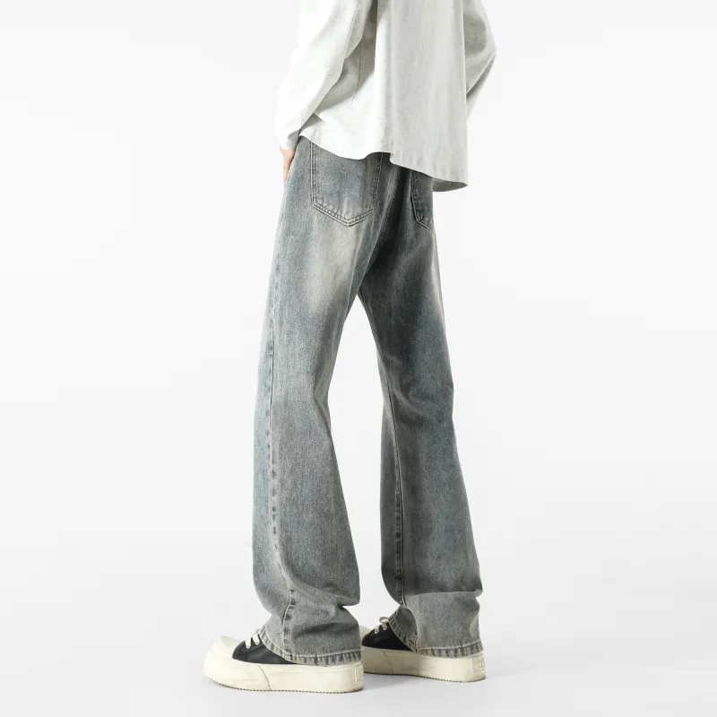 HUANQIU Jeans Unisex Black Gray-11