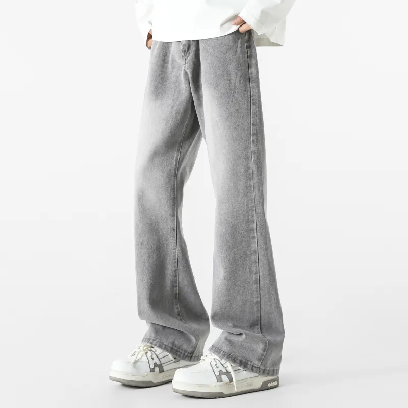 HUANQIU Jeans Unisex Black Gray-16