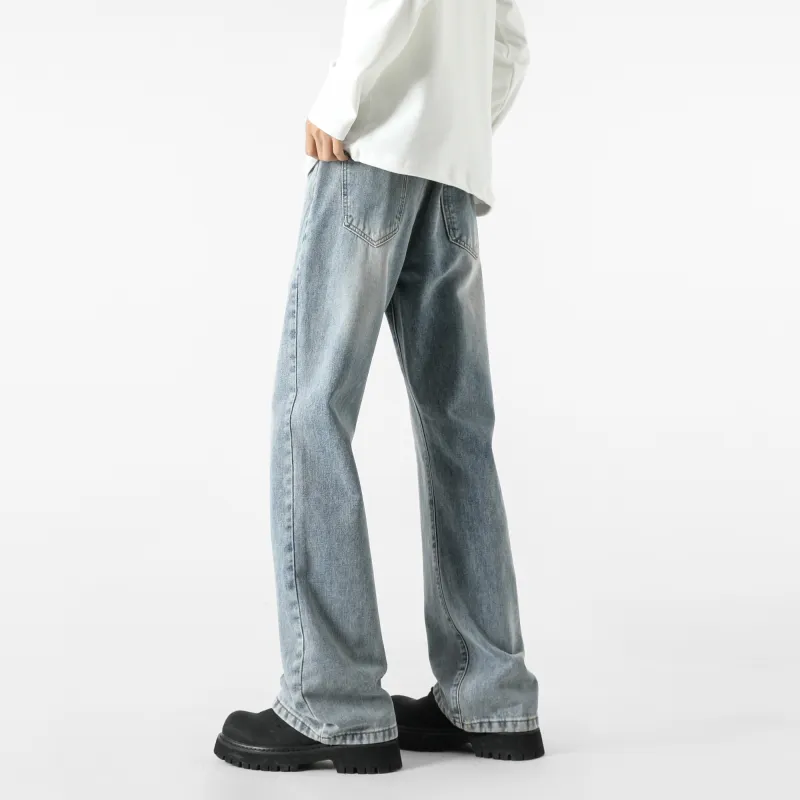 HUANQIU Jeans Unisex Black Gray-8