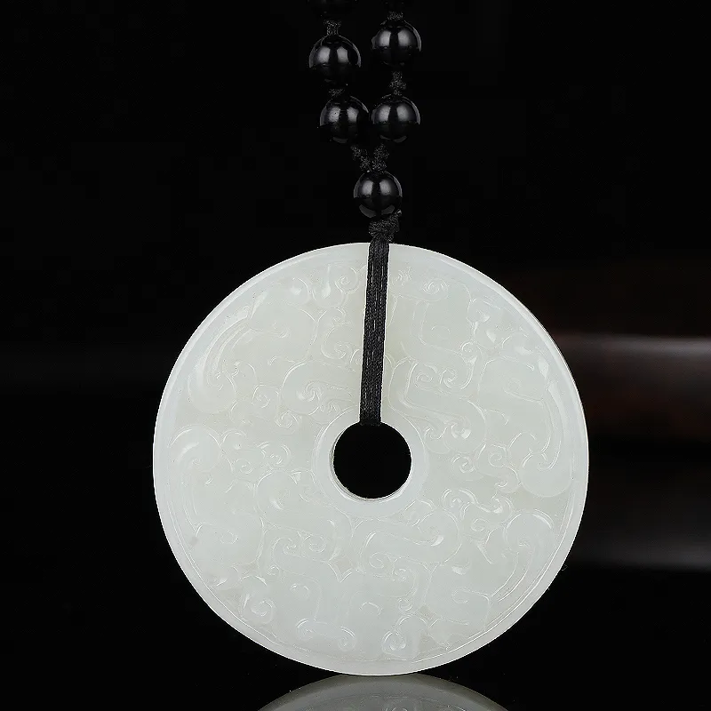 WANYUHUN Hetian Jade Pendants White Jade Unisex-1