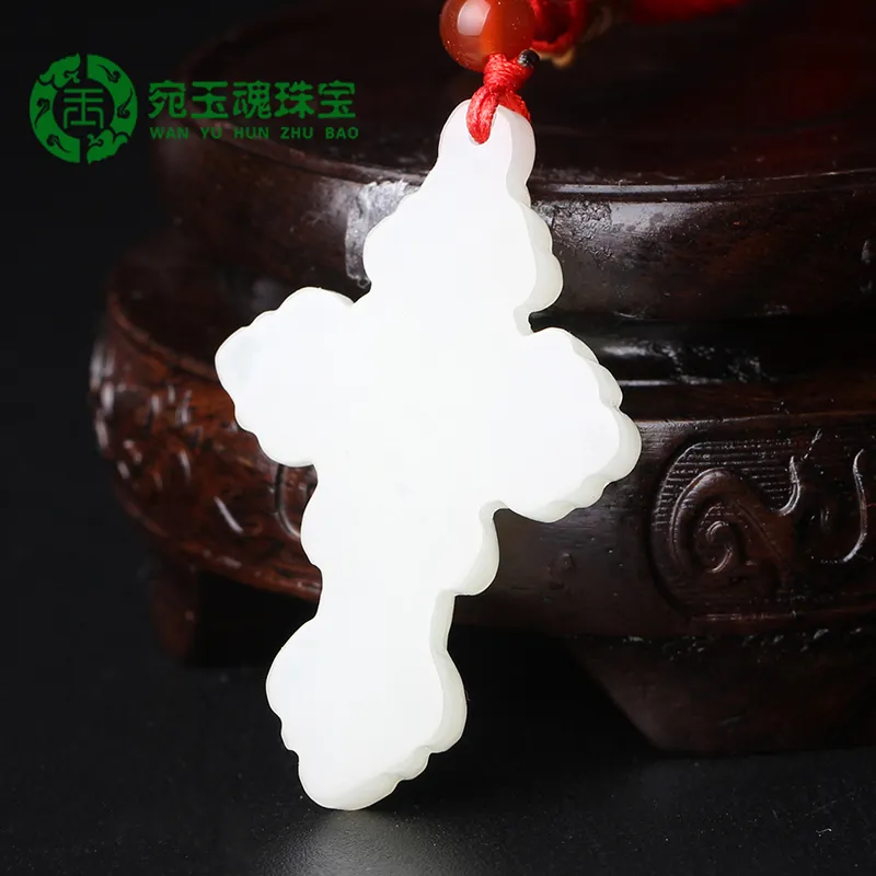 WANYUHUN Hetian Jade Pendants White Jade Unisex-5