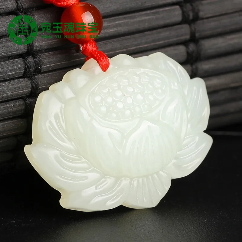 WANYUHUN Hetian Jade Pendants White Jade Unisex-4