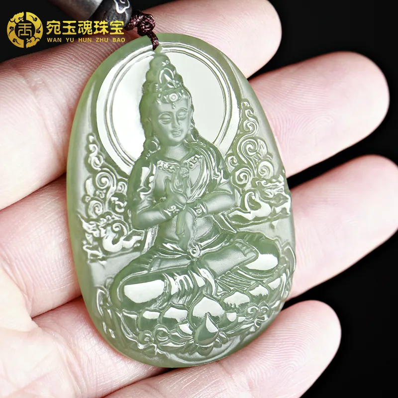 WANYUHUN Hetian Jade Pendants White Jade Unisex-9