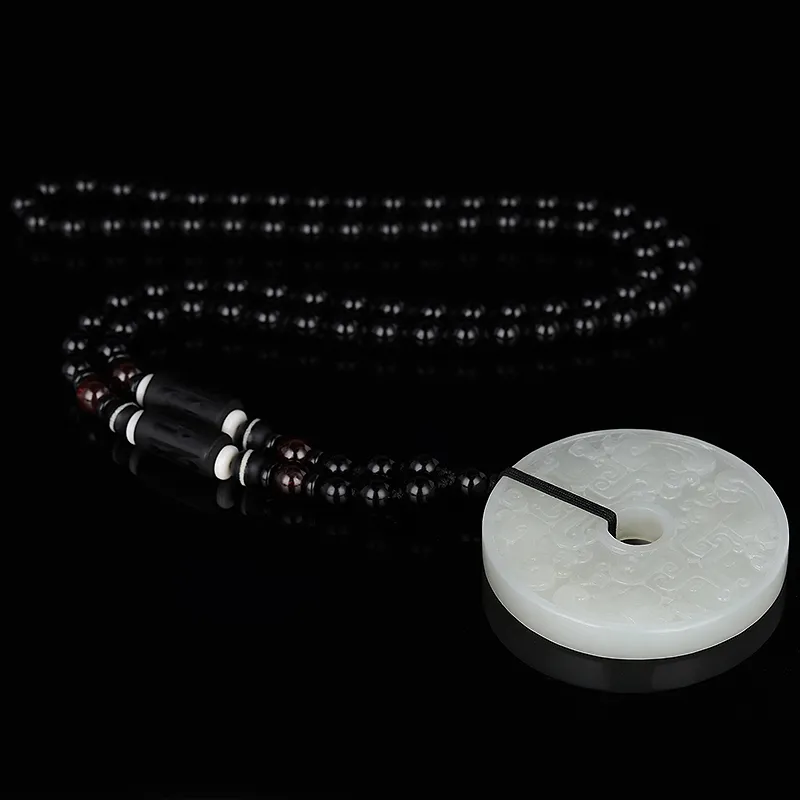 WANYUHUN Hetian Jade Pendants White Jade Unisex-6