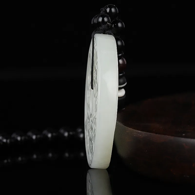 WANYUHUN Hetian Jade Pendants White Jade Unisex-3