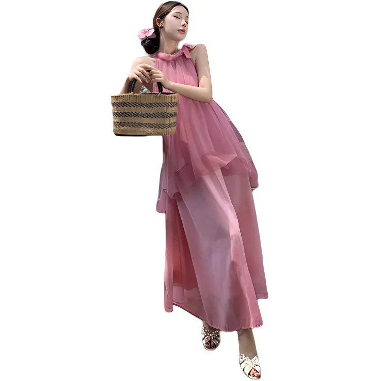 MORii Sleeveless Dresses Women's Pink-2
