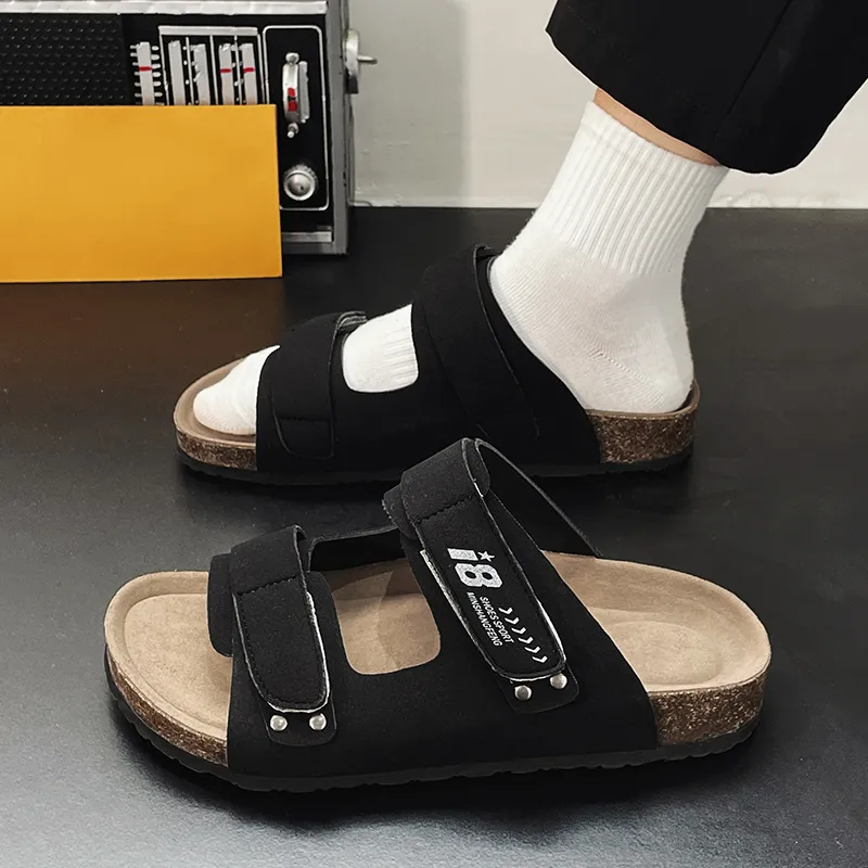ROBINHOOD Stitching Slide Slippers Men's Box Included-2