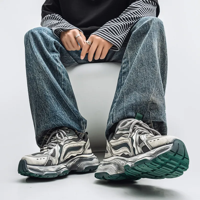 ROBINHOOD Slip Resistant, Abrasion Resistant, Breathable, Lightweight Low Top Chunky Sneakers Men's Box Included-8