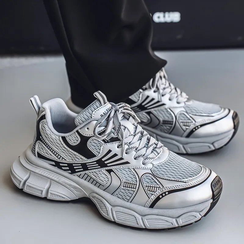 ROBINHOOD Slip Resistant, Abrasion Resistant, Breathable, Lightweight Low Top Chunky Sneakers Men's Box Included-8