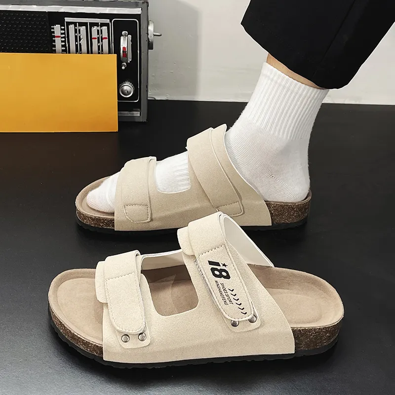 ROBINHOOD Stitching Slide Slippers Men's Box Included-12