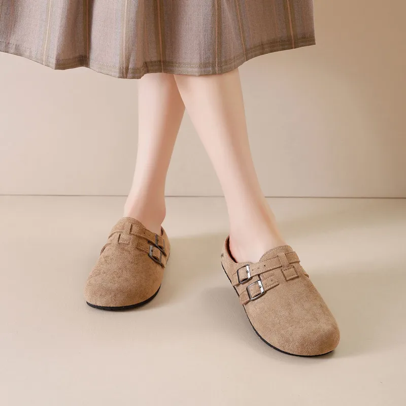 ROBINHOOD Rubber Sole Quiet Slip Resistant Closed Toe Slippers Women's Box Included-7