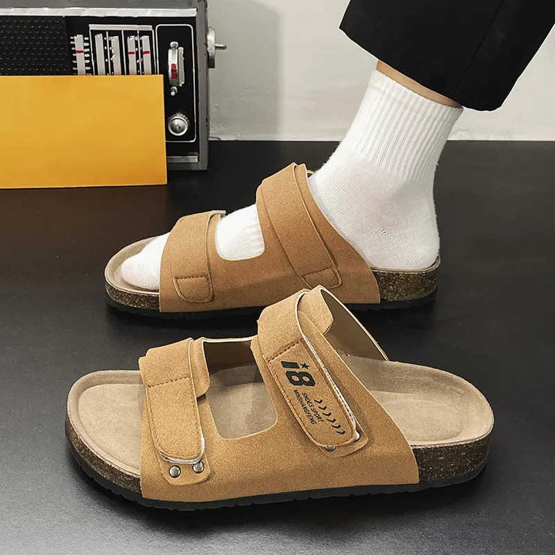 ROBINHOOD Stitching Slide Slippers Men's Box Included-7