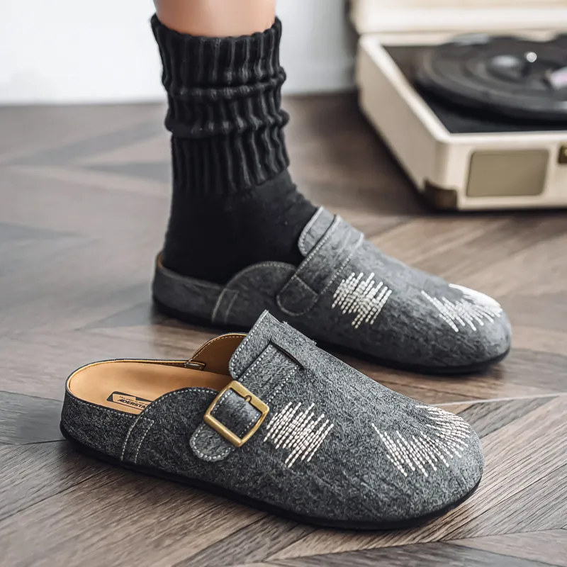 ROBINHOOD Odor Resistant Abrasion Resistant Slip Resistant Antibacterial Closed Toe Slippers Men's-4