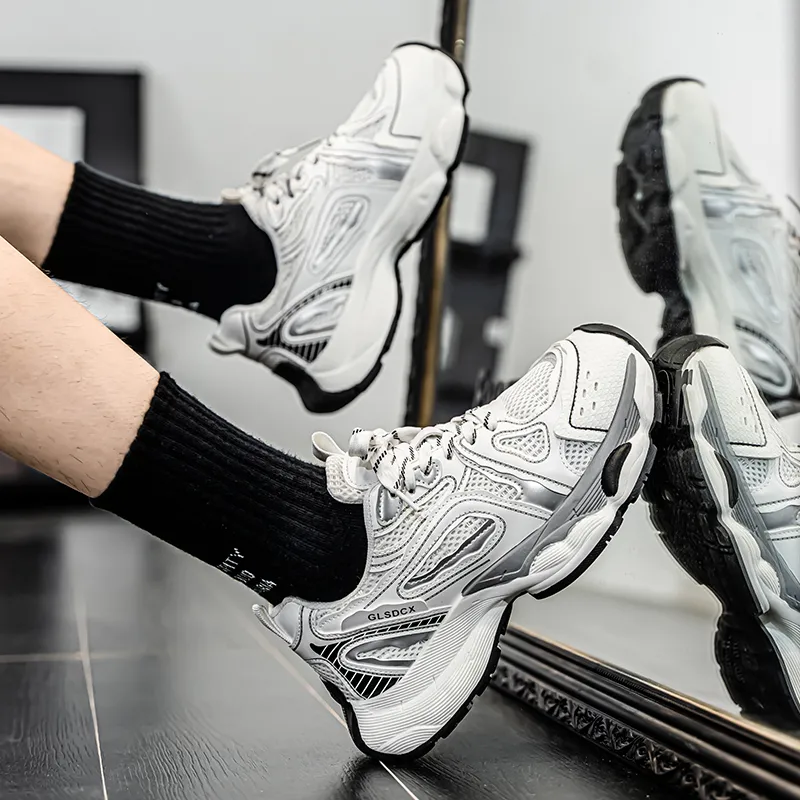 ROBINHOOD Wear resistant, Lightweight, Breathable, And Non slip. Low Top Chunky Sneakers Men's Box Included-4
