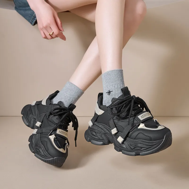 ROBINHOOD Cushioning, Slip Resistant, Abrasion Resistant, Impact Resistant Low Top Chunky Sneakers Women's Box Included-4