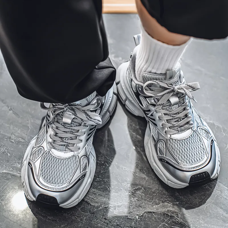 ROBINHOOD Slip Resistant, Abrasion Resistant, Breathable, Lightweight Low Top Chunky Sneakers Men's Box Included-9