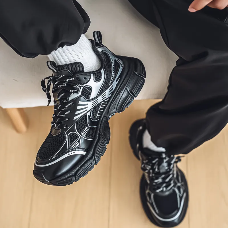 ROBINHOOD Slip Resistant, Abrasion Resistant, Breathable, Lightweight Low Top Chunky Sneakers Men's Box Included-4