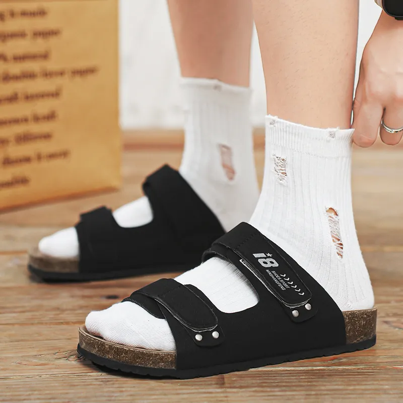 ROBINHOOD Stitching Slide Slippers Men's Box Included-3