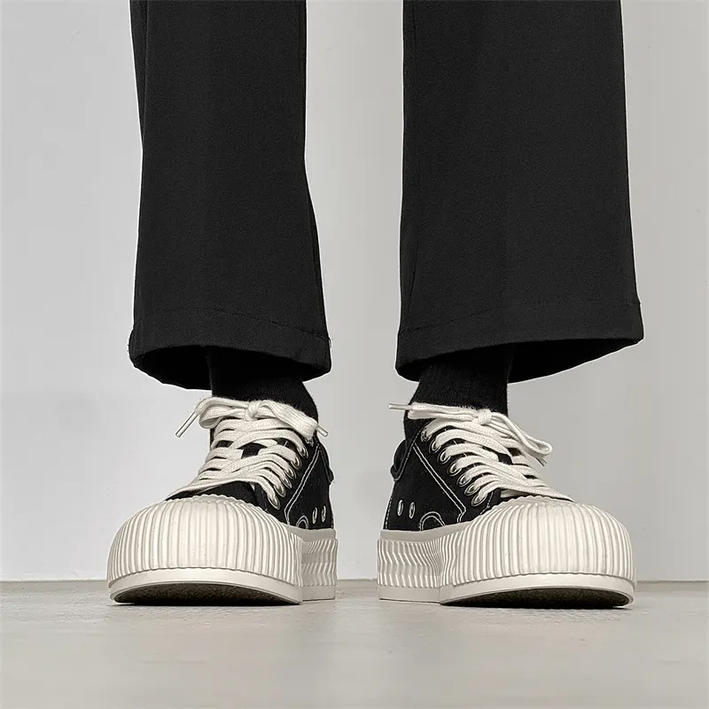 ROBINHOOD Wear resistant, Lightweight, Breathable, And Non slip. Low Top Canvas Shoes Men's Black Box Included-4